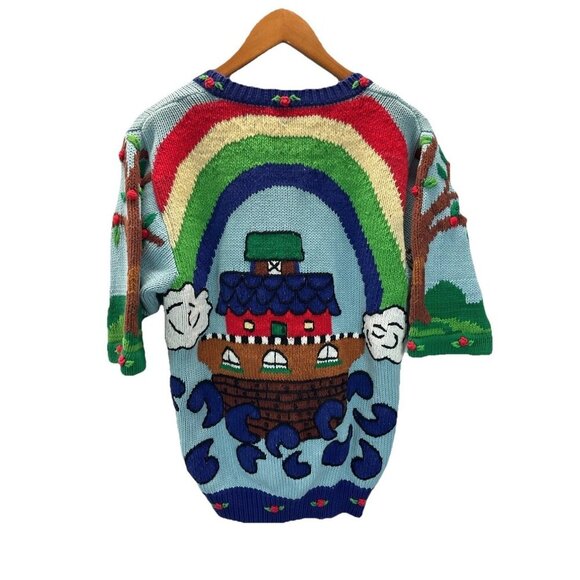 NEW‎ "Noah's Ark" Just Better Sweaters Lisa Coufal cardigan Sweater size 1 S/M - Picture 3 of 12